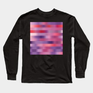 Abstract, blurred Geometric lines in rose pink and violet Long Sleeve T-Shirt